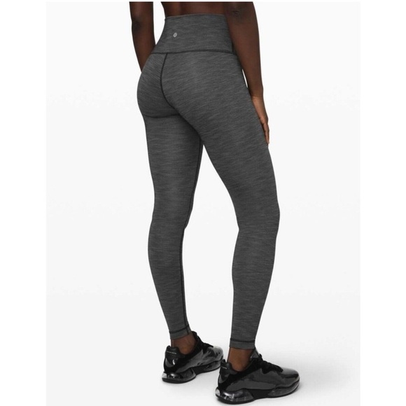 Lululemon Wunder Under High-Rise Tight Brushed Luxtreme Heathered Black Leggings - Picture 1 of 13